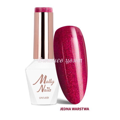 Molly Nails 324 La Vie en Rouge Shimmering Lips LED/UV HEMA/Di-HEMA Free - Гел лак 8g.